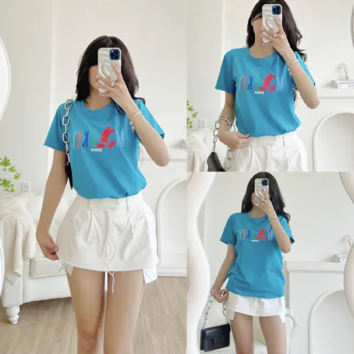Áo thun thái nữ cổ tròn form suông in chữ Mickey