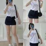 Áo thun thái nữ cổ tròn form suông in chữ Perfectly