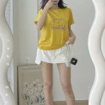 Áo Thun Thái Nữ Cổ Tròn Form suông in chữ Simple Beautyful Nhiều Màu