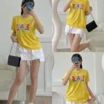 Áo thun thái nữ cổ tròn form suông in chữ Star