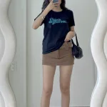 Áo thun thái nữ cổ tròn form suông in chữ Think Different