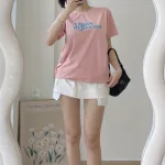 Áo thun thái nữ cổ tròn form suông in chữ Think Different