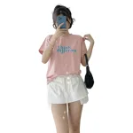 Áo thun thái nữ cổ tròn form suông in chữ Think Different