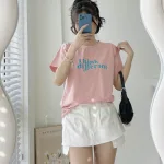 Áo thun thái nữ cổ tròn form suông in chữ Think Different