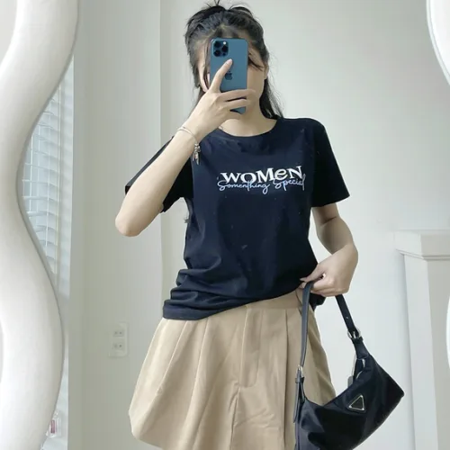 Áo Thun Thái Nữ Cổ Tròn Form suông in chữ Women Nhiều Màu