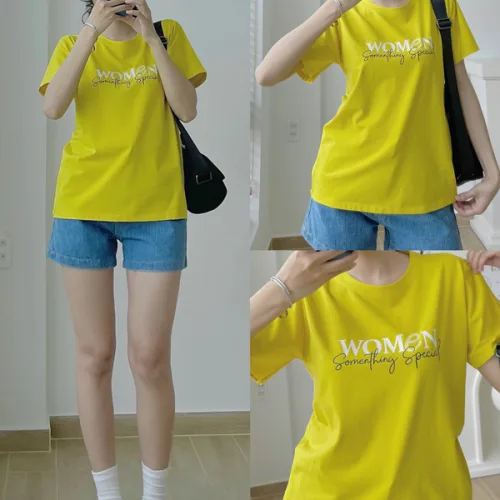 Áo Thun Thái Nữ Cổ Tròn Form suông in chữ Women Nhiều Màu