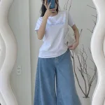 Áo Thun Thái Nữ Cổ Tròn Form suông Nhịp Trái Tim Chữ Moment