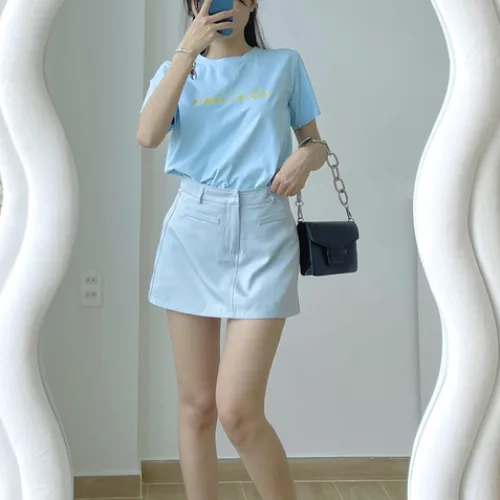 Áo Thun Thái Nữ Cổ Tròn Form suông Nhịp Trái Tim Chữ Moment