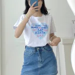Áo Thun Thái Nữ Cổ Tròn Form suông Trái Tim Chữ Nhiều Màu
