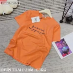 Áo thun thái nữ cổ tròn in chữ kiểu