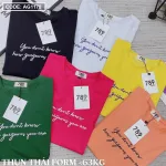 Áo thun thái nữ cổ tròn in chữ kiểu