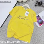 Áo thun thái nữ cổ tròn in chữ kiểu