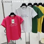 Áo thun thái nữ cổ tròn in chữ kiểu