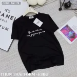 Áo thun thái nữ cổ tròn in chữ kiểu