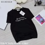 Áo thun thái nữ cổ tròn in chữ kiểu