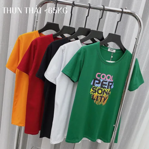 Áo thun thái nữ form suông chữ màu Cool Per