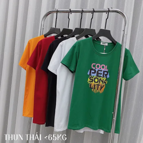 Áo thun thái nữ form suông chữ màu Cool Per