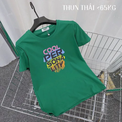 Áo thun thái nữ form suông chữ màu Cool Per