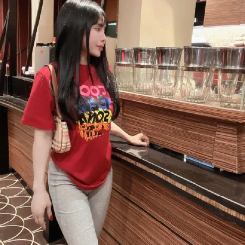 Áo thun thái nữ form suông chữ màu Cool Per