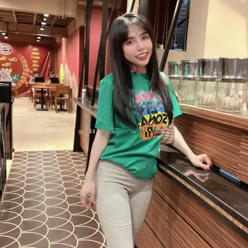 Áo thun thái nữ form suông chữ màu Cool Per