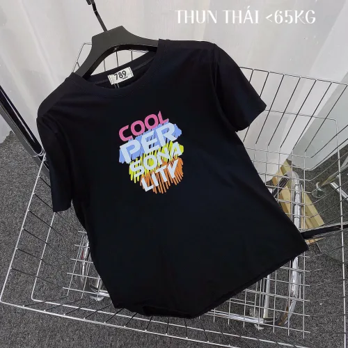 Áo thun thái nữ form suông chữ màu Cool Per