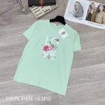 Áo thun thái nữ form suông cổ tròn in chữ LOVE phối hoa