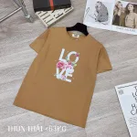 Áo thun thái nữ form suông cổ tròn in chữ LOVE phối hoa
