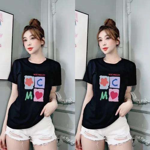Áo thun thái nữ form rộng in logo màu