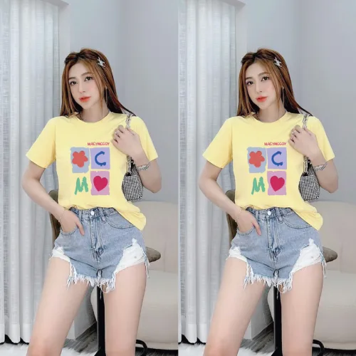 Áo thun thái nữ form rộng in logo màu
