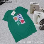 Áo thun thái nữ form rộng in logo màu