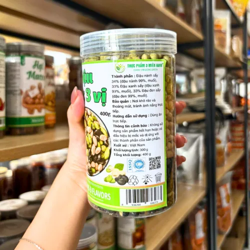 Đậu Mix 3 Vị Đậu Nành, Đậu Đen, Đậu Xanh Hộp Pet 400g