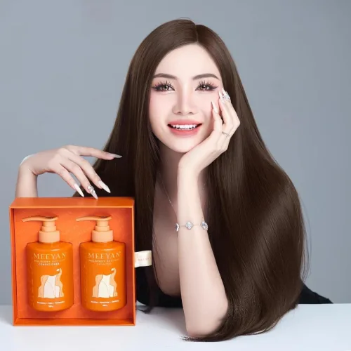 Bạn nào đang gặp tình trạng tóc mõng yếu tóc rục nhiều hay bị gàu thì bộ gội - xả Meeyan chính là chân ái nha
