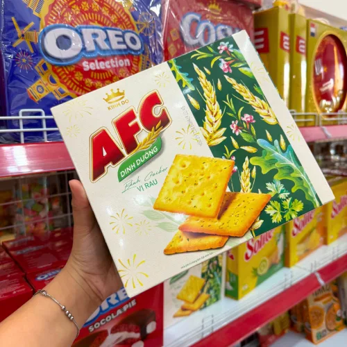 Bánh Afc Vị Rau - Bánh Kinh Đô Afc Dinh Dưỡng 279,5g (13 Gói x 21,5g)