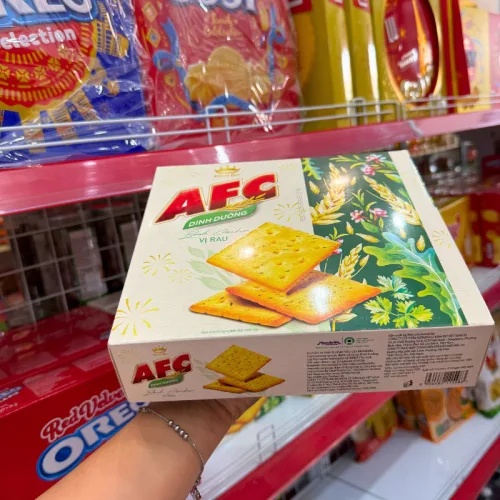 Bánh Afc Vị Rau - Bánh Kinh Đô Afc Dinh Dưỡng 279,5g (13 Gói x 21,5g)