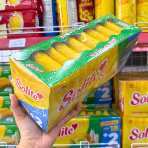 Bánh Bông Lan Tròn Nhân Kem Solite 3 Vị (Lá Dứa, Bơ Sữa) - Hộp 360g