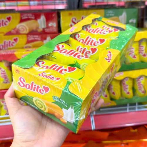 Bánh Bông Lan Cuộn Solite Vị Lá Dứa Hộp Giấy 180g