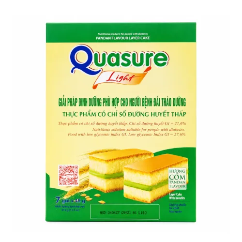 Bánh Bông Lan Kem Hương Cốm Bibica Quasure Light 126g - 7 Gói x 18g
