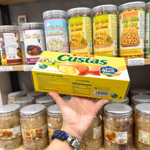 Bánh Bông Lan ORION CUSTAS Kem Trứng Nhân Kem 141g