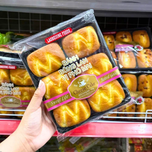 Bánh Bông Lan Tươi Laobeijing Foods Vị Phô Mai Khay 6 Cái (183g x 24 Khay)