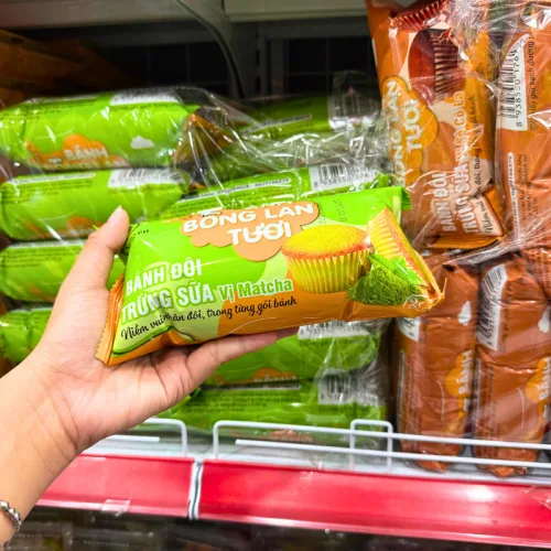 Bánh Bông Lan Tươi Trứng Sữa Kim Nguyên Vị Matcha 60g - Bịch Xanh Lá