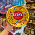 Bánh Cosy Quy Bơ Thập Cẩm Vị Bơ Sữa - Bánh Kinh Đô Cosy Bơ Sữa Hộp Thiếc Tròn Vàng 390Gr - Kèm Túi