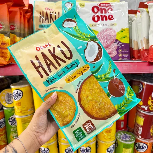 Bánh Gạo Nướng OISHI HAKU Vị Dừa Sấy Giòn 138g