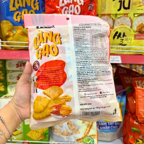 Bánh Gạo Poca Làng Gạo Vị Cua Nướng Cay Kiểu Nhật 108g - Bịch Đỏ