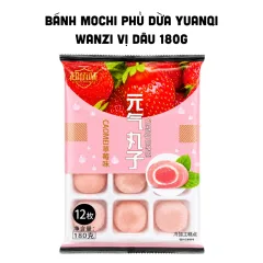 Bánh Mochi Phủ Dừa Yuanqi Wanzi Vị Dâu 180g