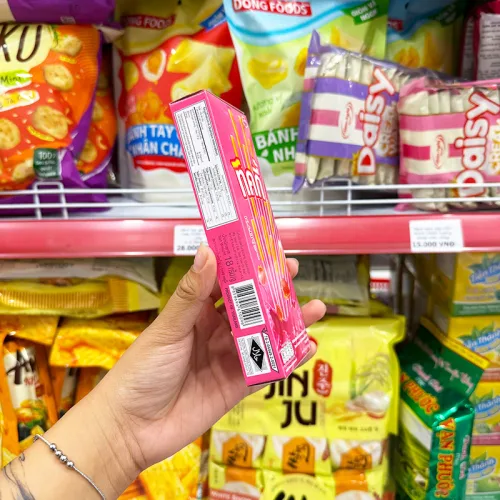 Bánh Que Đũa Phủ Dâu Ticky Uni Firms Combo 3 Hộp - Màu Hồng