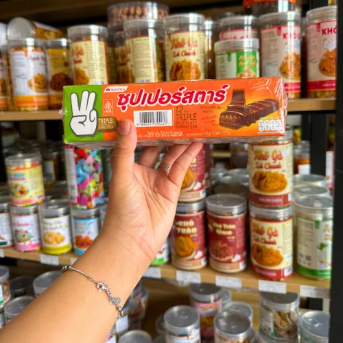 Bánh Que Xốp Phủ Socola MAYORA SUPERSTAR 150g (12 Cây x 12,5g)