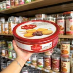 Bánh Quy Bơ MAJESTIC Hộp Thiếc Vuông 382g (Xanh Dương/Đỏ) - Kèm Túi
