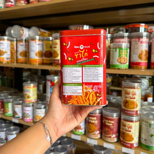 Bánh Quy Cọng Gà Cay Hộp Thiếc KILIN Thái Lan 400g - Hộp Đỏ