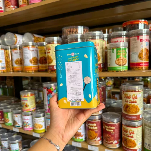 Bánh Quy Gạo Sữa Hộp Thiếc KILIN Thái Lan 400g - Hộp Xanh Dương Vàng