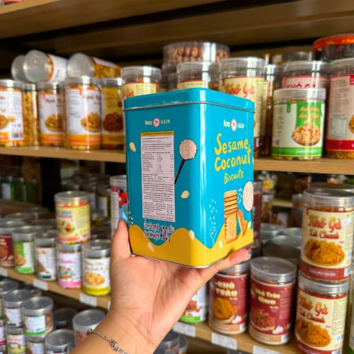 Bánh Quy Gạo Sữa Hộp Thiếc KILIN Thái Lan 400g - Hộp Xanh Dương Vàng